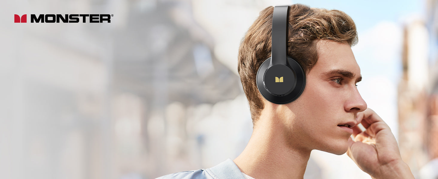Monster Mission 100 Bluetooth Headphones, On Ear Headphones with Immersive Bass, Crystal Clear Call, 40H Playtime, Bluetooth 5.4, Comfortable Fit Wireless Headset for Travel Work (Black) Monster Mission 100 Bluetooth Headphones, On Ear Headphones with Immersive Bass, Crystal Clear Call, 40H Playtime, Bluetooth 5.4, Comfortable Fit Wireless Headset for Travel Work (Black)